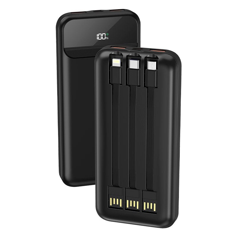 COOL BATERIA EXTERNA POWER BANK 10.000 MAH CARGA RÁPIDA 22.5W (3 CABLE) NEGRO