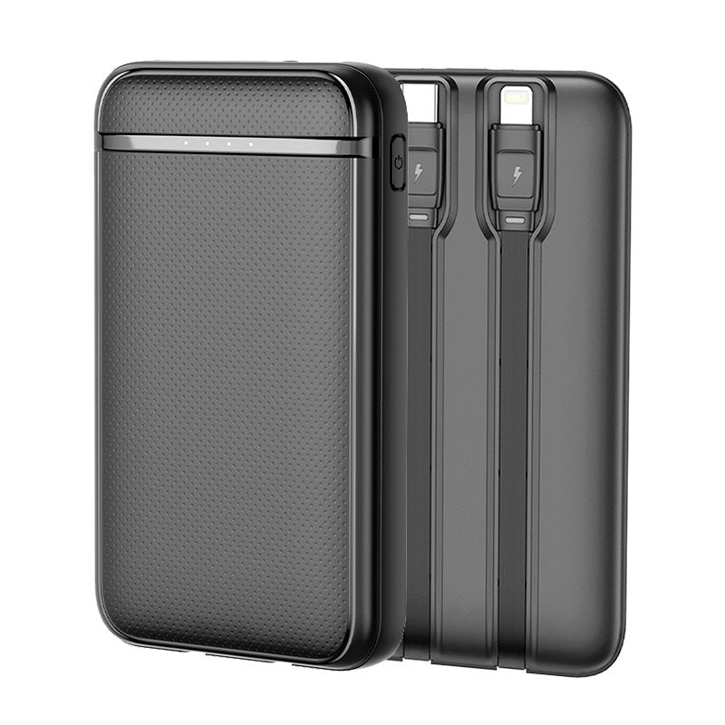 COOL BATERIA EXTERNA POWER BANK 5000 MAH (2 CABLES: TIPO C / LIGHTNING) NEGRO