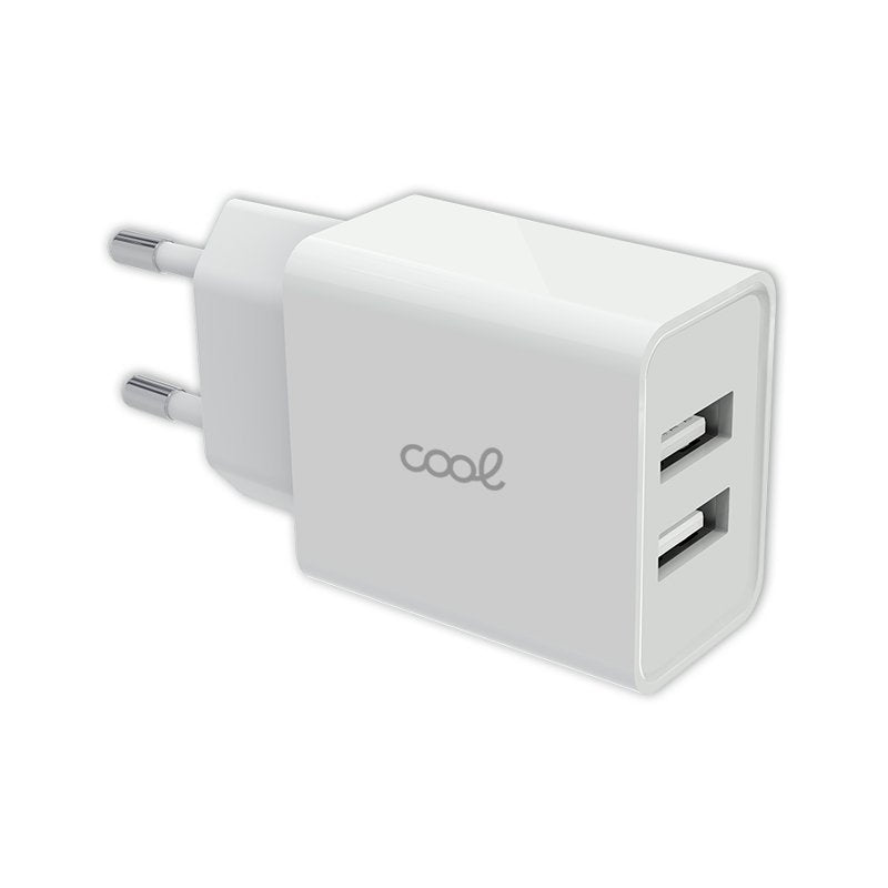 COOL CARGADOR RED UNIVERSAL ENTRADA 2 X USB 2.4 AMPERIOS BLANCO