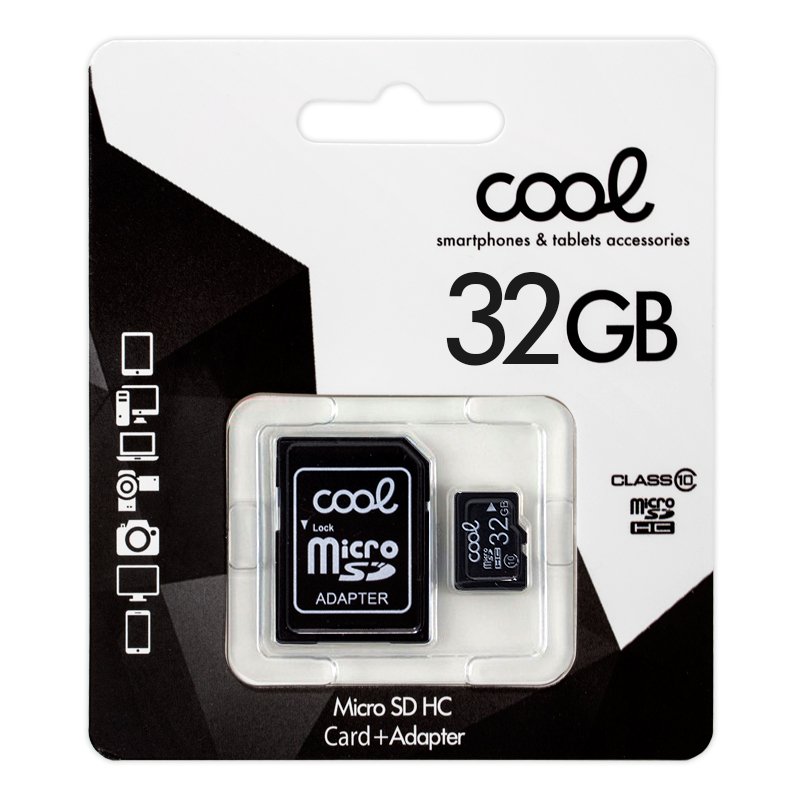 COOL TARJETA MEMORIA MICRO SD CON ADAPT. X32 GB (CLASE 10)