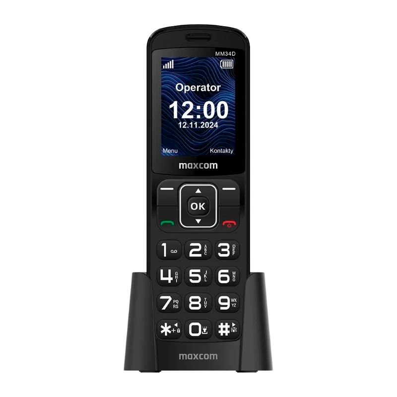 MAXCOM TELEFONO FIJO MM34D 4G SIM BLACK (NO RJ11)
