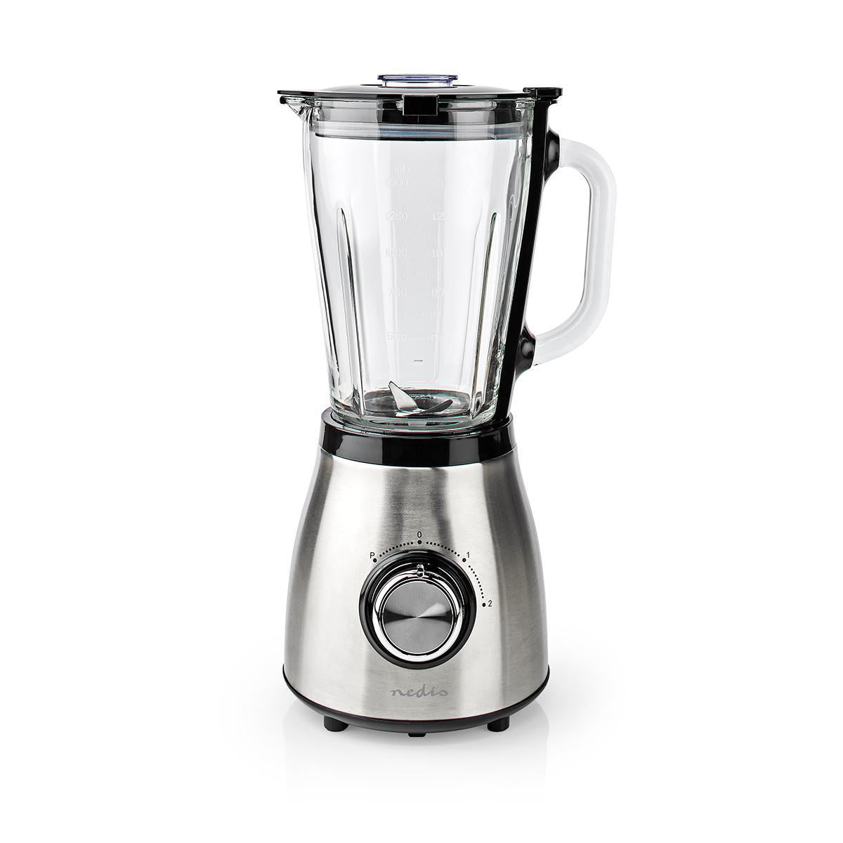 NEDIS BATIDORA DE VASO | 800 W | 1.5 L | CRISTAL | 2 AJUSTES DE VELOCIDAD |NEGRO /PLATA