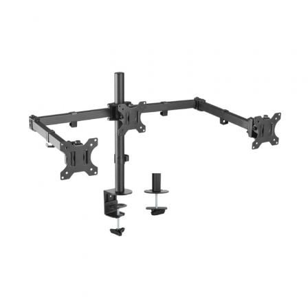 Suporte de mesa para 3 monitores Aisens DT27TSR-061/Rotação/Inclinável/Até 7 kg