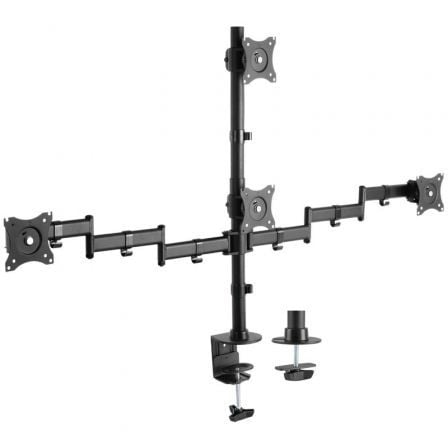 Aisens DT27TSR-379 Suporte de secretária para 4 monitores e TV/Rotação/Inclinável/Até 8 kg