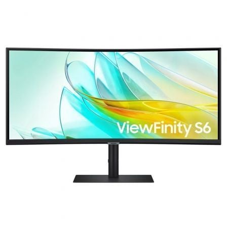 Samsung ViewFinity S6 S34C652UAU - S65UC Series - monitor LED - curvado - 34\1 - 3440 x 1440 UWQHD @ 100 Hz - VA - 350 cd/m² - 3000:1 - HDR10 - 5 ms - HDMI, DisplayPort, USB-C - altavoces - negro