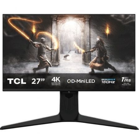 Monitor Gaming TCL 27R83U 27"/ 4K/ 1ms/ 160Hz/ VA/ Multimedia/ Regulable en altura/ Blanco y Negro