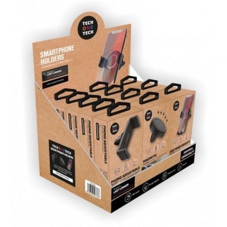 Suporte para smartphone automóvel Tech One Tech TEC2824 com display/ Inclui 12 unidades