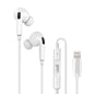COOL WHITE STEREO HEADPHONES WITH MICRO IPHONE - IN-EAR RUBBER (LIGHTNING BLUETOOTH)