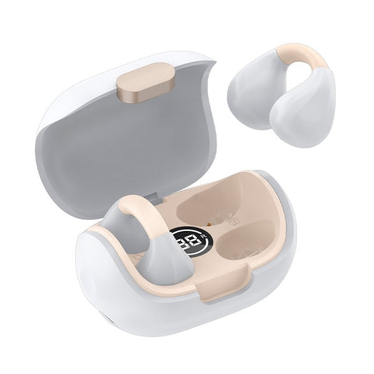COOL STEREO BLUETOOTH HEADPHONES EARBUDS CLIP WHITE