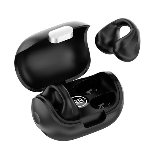 COOL STEREO BLUETOOTH HEADPHONES EARBUDS CLIP BLACK