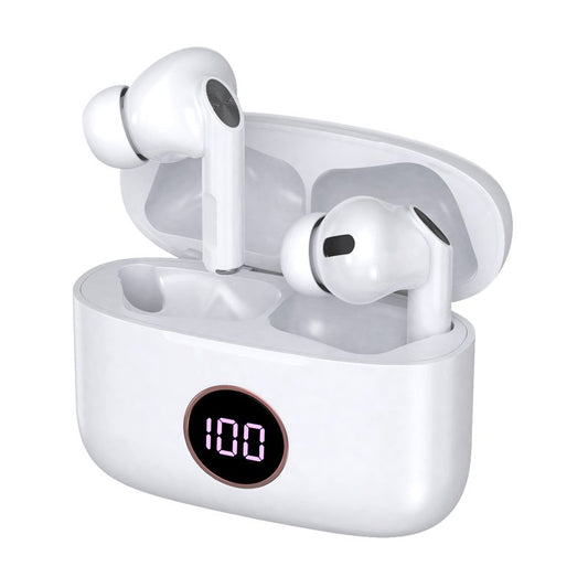 COOL STEREO BLUETOOTH EARBUDS LCD AIR PRO WHITE HEADPHONES