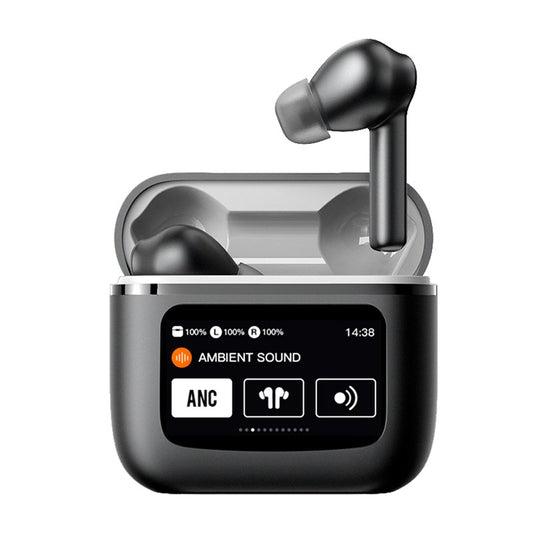 COOL STEREO HEADPHONES BLUETOOTH EARBUDS LCD TOUCH BLACK
