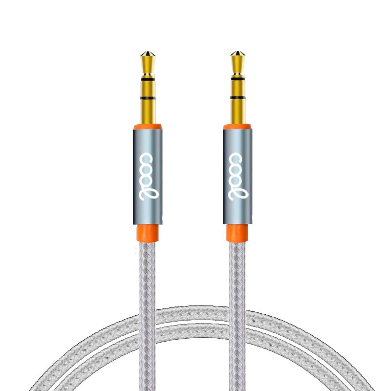 COOL CABLE JACK 3.5 MM A JACK 3.5 MM  AUDIO-AUDIO NYLON PLATEADO (1M)