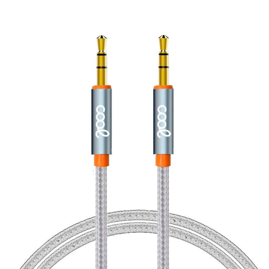 COOL CABLE JACK 3.5 MM A JACK 3.5 MM  AUDIO-AUDIO NYLON PLATEADO (1M)