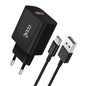 COOL CARGADOR RED CONECTOR TIPO-C (2.4 AMP) UNIVERSAL KIT 2 EN 1 NEGRO