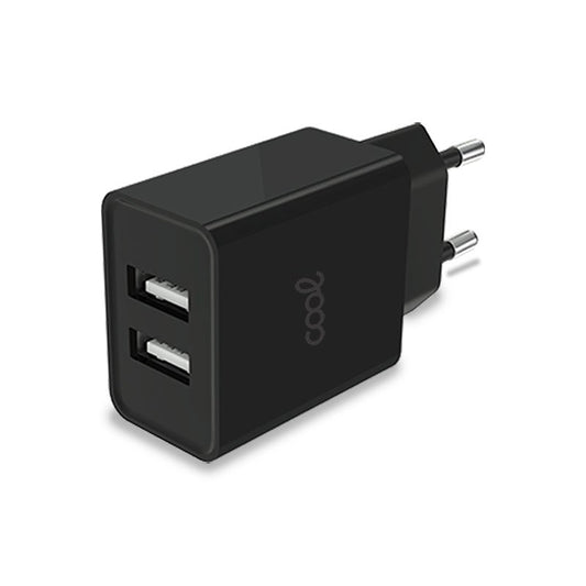 COOL CARGADOR RED ENTRADA 2 X USB 2.4 AMPERIOS NEGRO