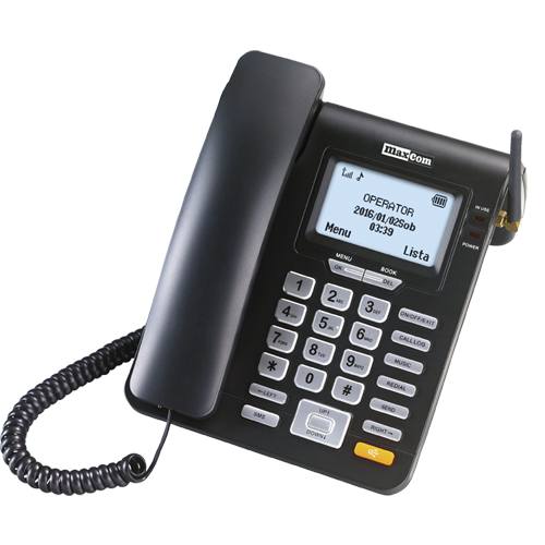 MAXCOM TELEFONO FIJO MM28D 2G SIM BLACK (NO RJ11).