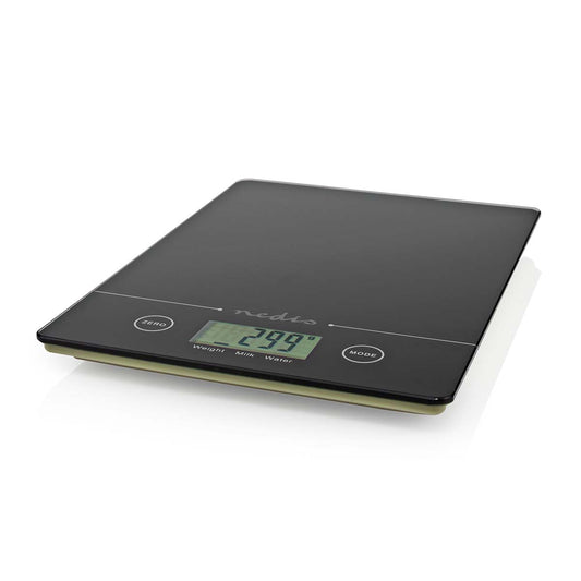 NEDIS KITCHEN SCALE | DIGITAL | 3MM GLASS / PLASTIC | BLACK