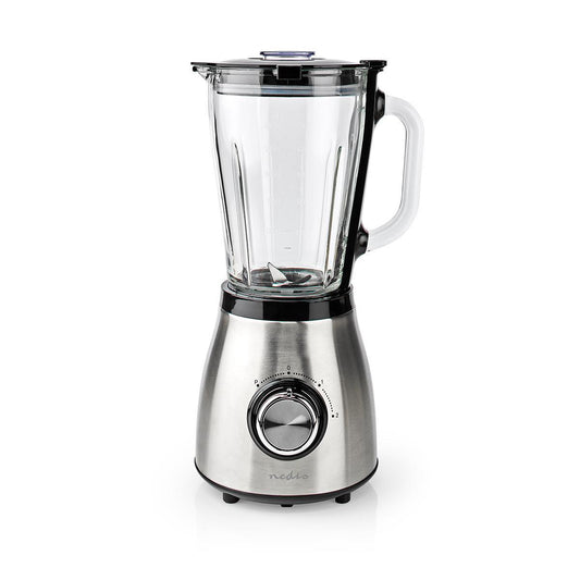NEDIS BATIDORA DE VASO | 800 W | 1.5 L | CRISTAL | 2 AJUSTES DE VELOCIDAD |NEGRO /PLATA