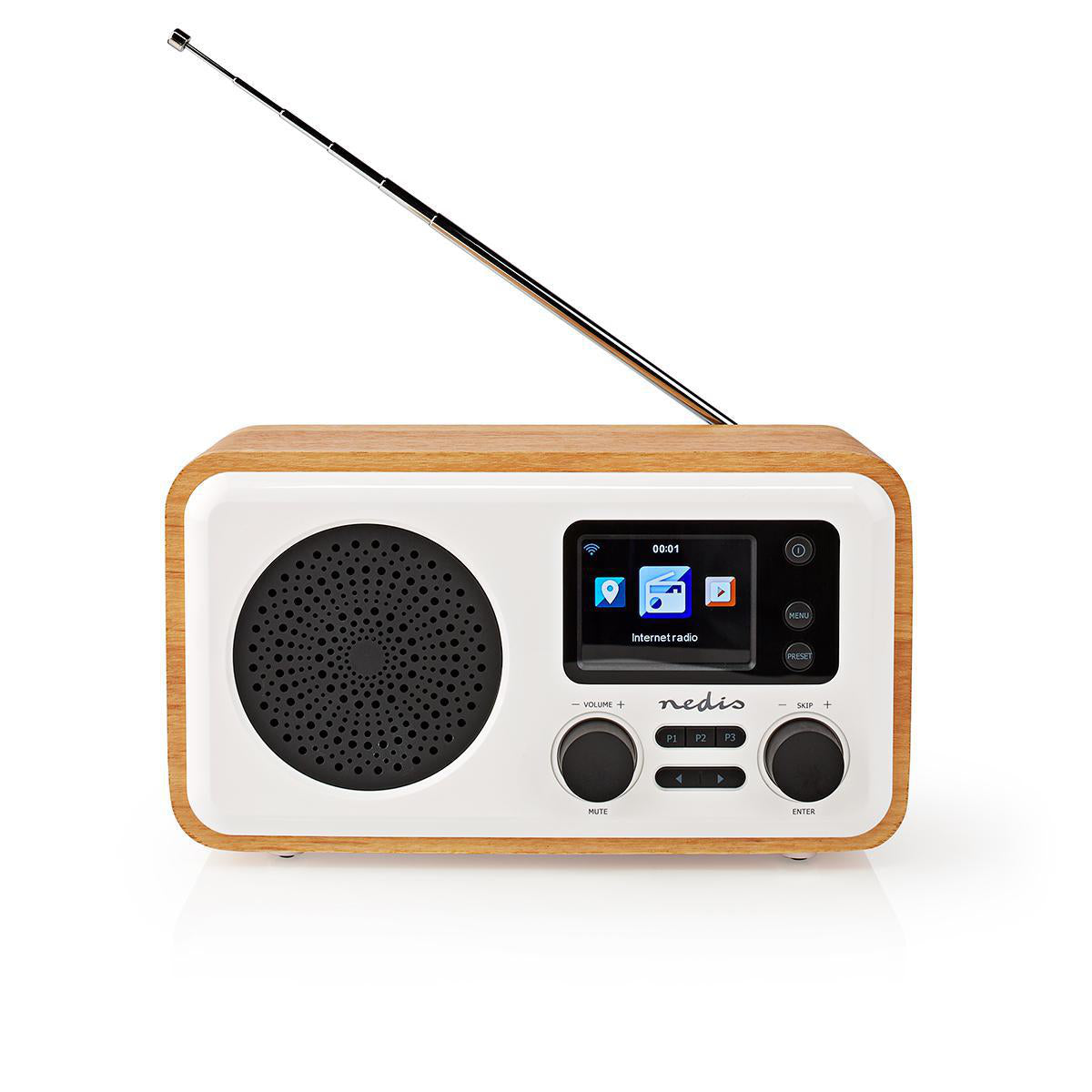 NEDIS RADIO| BLUETOOTH® | WI-FI | DAB+ | FM | INTERNET | 2.4 " | 7 W | DESPERTA.