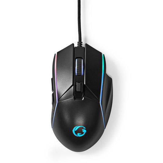 NEDIS GAMING MOUSE | 1.5M CABLE | ADJUSTABLE DPI | 6 PROGRAMMABLE BUTTONS | LED