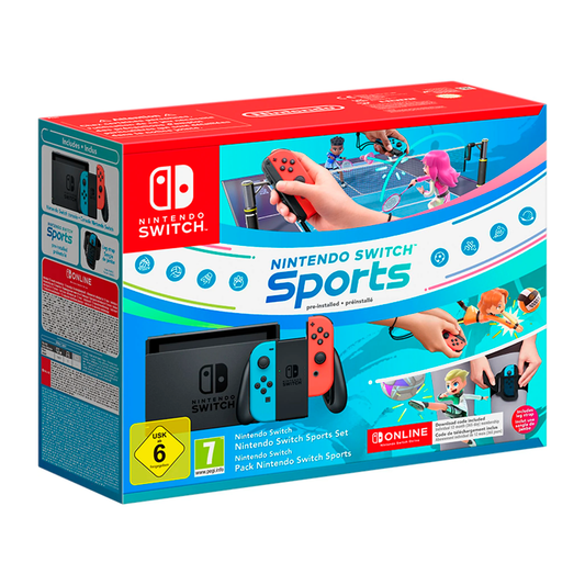 NINTENDO SWITCH 1.1 NEON AZUL/NEON VERMELHO + SWITCH SPORTS + 12 MESES NSO